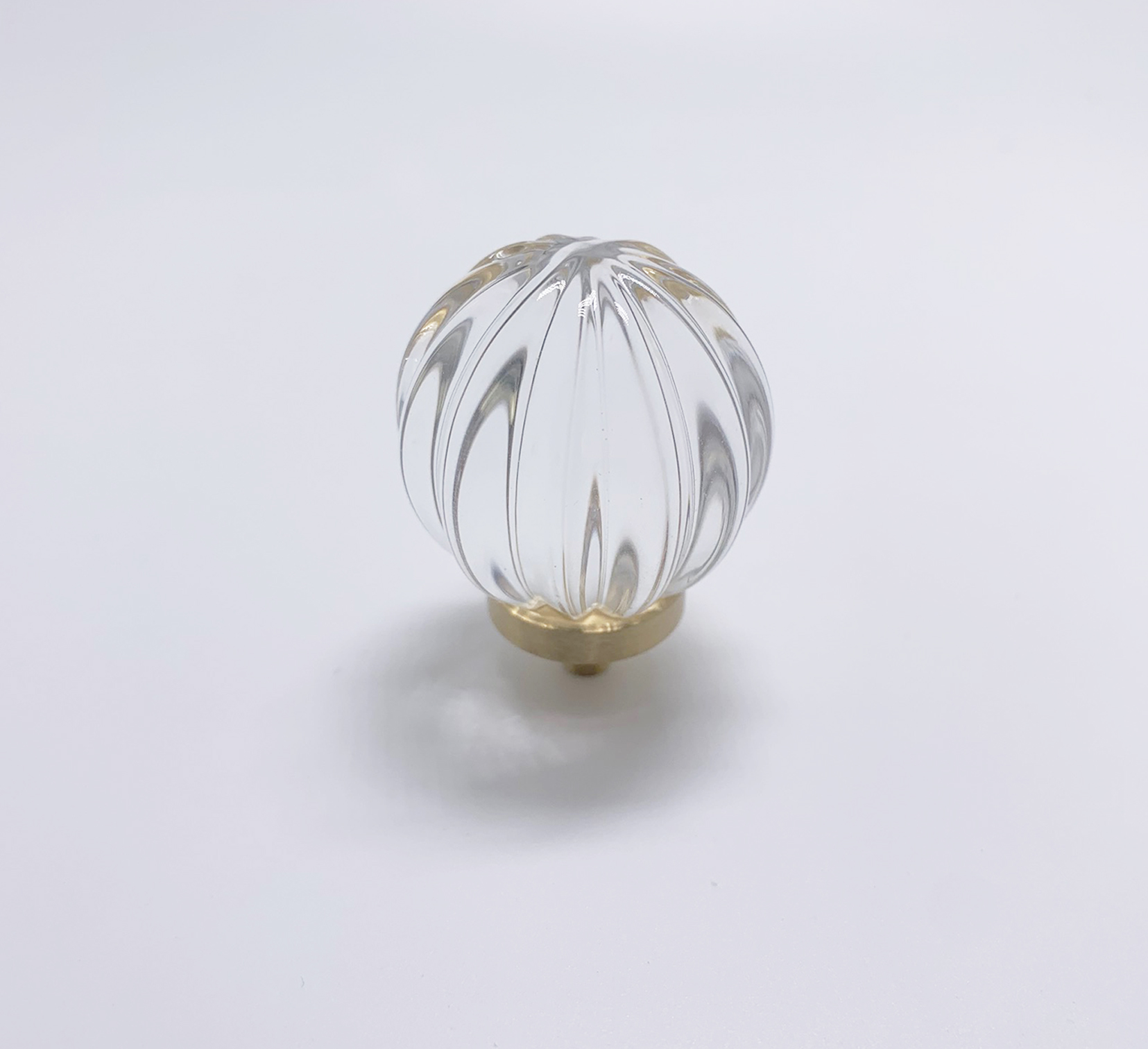 Satin & Steel Pull Handle Brass & Crystal Knob